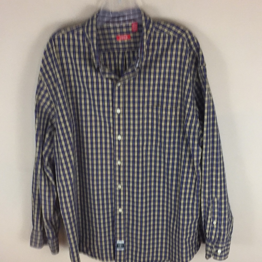 Izod Heritage Tartan Plaid Cotton Button Down Shirt Size XXL